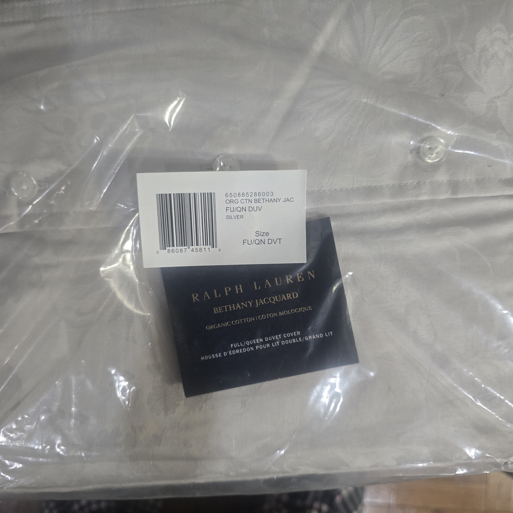 Ralph Lauren Bethany Jacquard Duvet Cover - Silver
